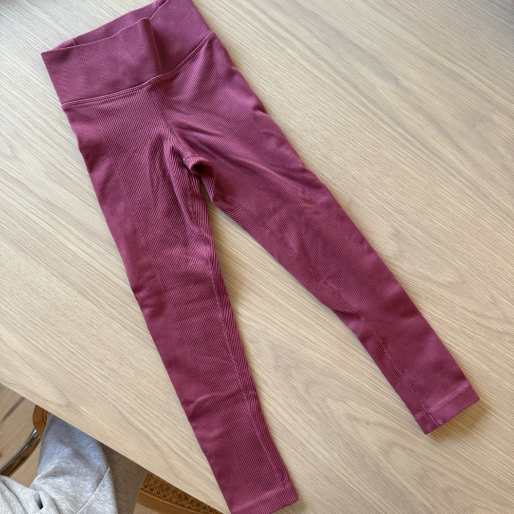 Athleta girl Mauve Ribbed Leggings